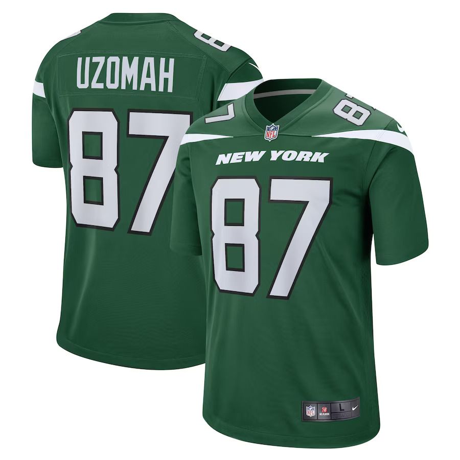 Men New York Jets #87 C.J. Uzomah Nike Gotham Green Player Game NFL Jersey
